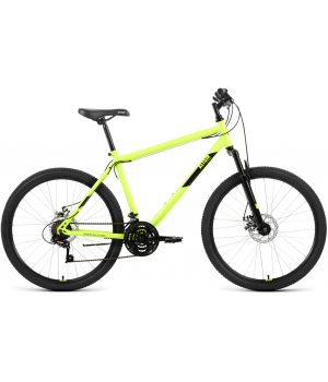 Велосипед ALTAIR MTB HT 26 2.0 D (26" 21 ск. рост. 19") 2022, ярко-зеленый/черный, RBK22AL26116