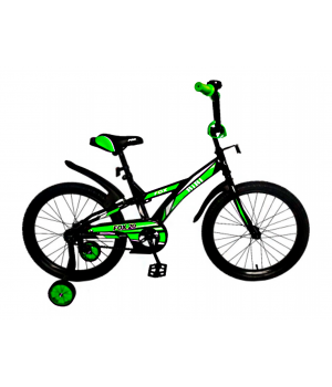 Велосипед BIBI FOX 20", детский с прист. колесами, 20.SC.FOX.BL/GR black/green