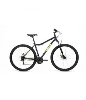 Велосипед ALTAIR MTB HT 29 2.0 D (29" 21 ск. рост. 17") 2022, черный/ярко-зеленый, RBK22AL29158
