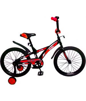 Велосипед BIBI FOX 20", детский с прист. колесами, 20.SC.FOX.BL/R  black/red
