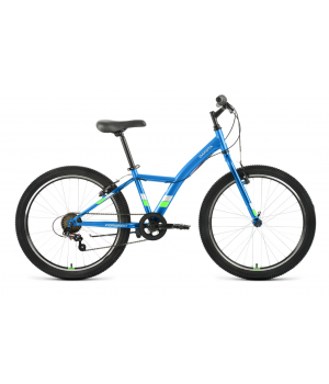 Велосипед FORWARD DAKOTA 24 1.0 (24" 6 ск. рост. 13") 2022, голубой/ярко-зеленый, RBK22FW24590