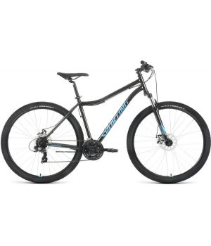 Велосипед FORWARD SPORTING 29 2.2 D (29" 21 ск. рост. 21") 2022, черный/бирюзовый, RBK22FW29951