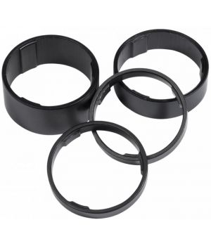 Проставочные кольца CUBE, пластик., черные, 5мм+5мм+10мм+15мм, код 10404