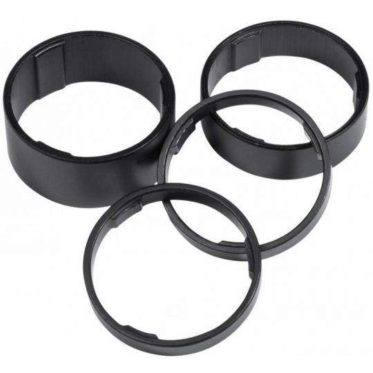 Проставочные кольца CUBE, пластик., черные, 5мм+5мм+10мм+15мм, код 10404 
