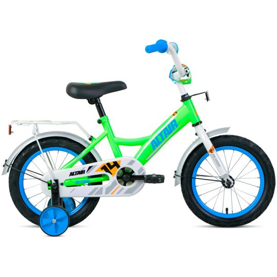 Велосипед ALTAIR KIDS 14 (14" 1 ск.) 2020-2021, ярко-зеленый/синий, 1BKT1K1B1003 