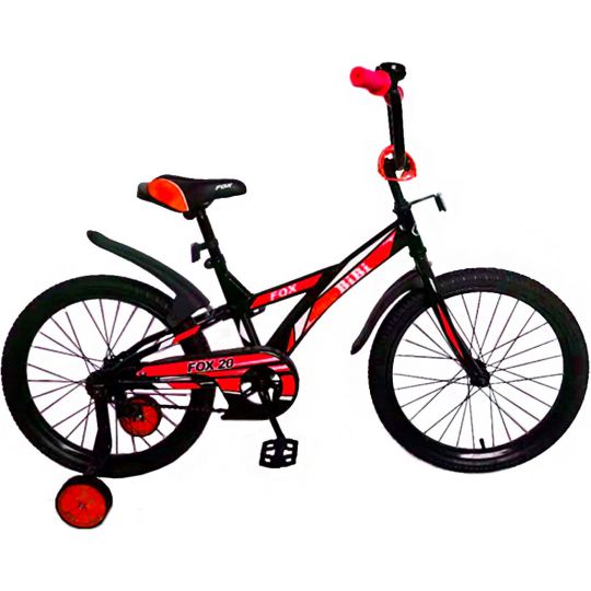 Велосипед BIBI FOX 20", детский с прист. колесами, 20.SC.FOX.BL/R  black/red 