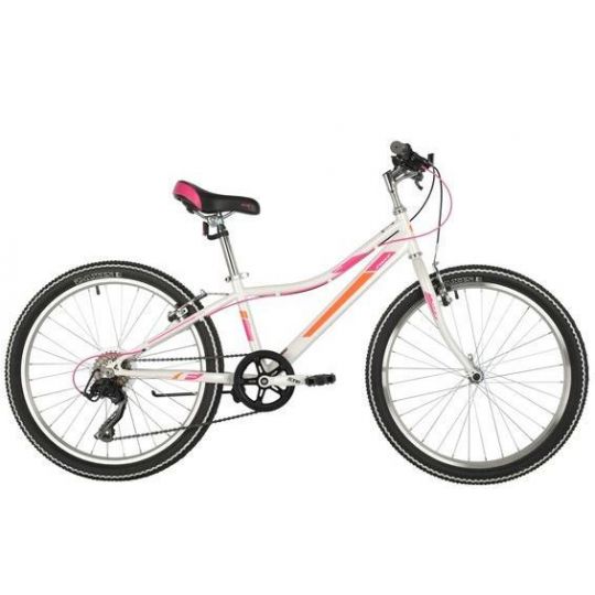 Велосипед FOXX JASMINE 24", белый, сталь, р-р 12", 6 ск. V-brake 