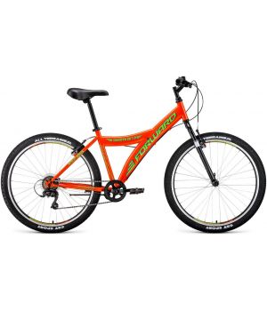 Велосипед FORWARD DAKOTA 26 1.0 (26" 6 ск. рост. 16.5") 2022, зеленый/оранжевый, RBK22FW26599