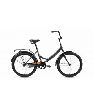 Велосипед ALTAIR CITY 24 FR (24" 1 ск. рост. 16" скл.) 2023, темно-серый/оранжевый