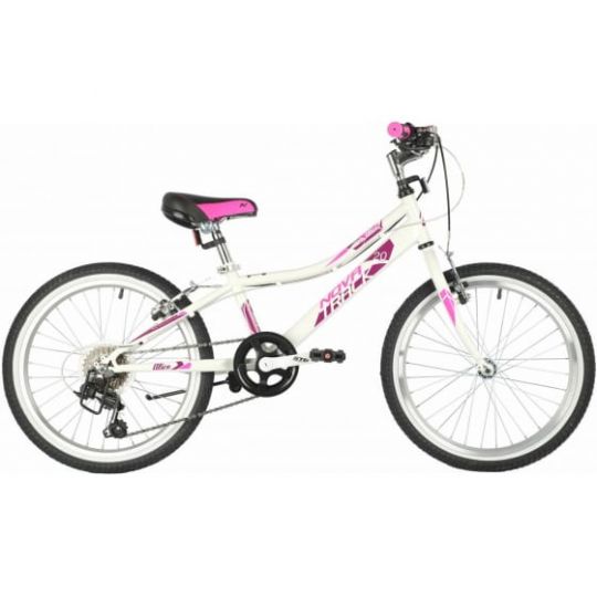 Велосипед NOVATRACK 20" ALICE белый,  стальная рама, 6 скор., Shimano TY21/Microshift TS38, V- brake 