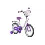 Велосипед NOVATRACK 16" BUTTERFLY белый-фиолетовый, тормоз нож, крылья и багаж хром, корз, полн защ. 