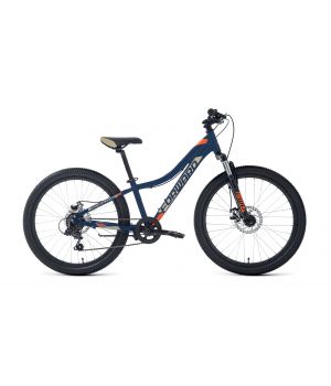 Велосипед FORWARD TWISTER 24 2.0 D (24" 7 ск. рост. 12") 2022, темно-синий/оранжевый, RBK22FW24850