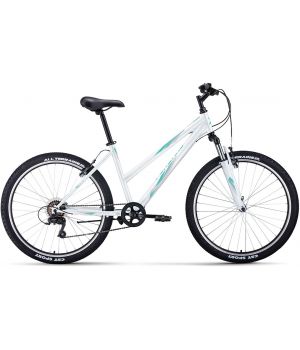 Велосипед FORWARD IRIS 26 1.0 2022, (6 ск. р-р 17") белый/бирюзовый, RBK22FW26737