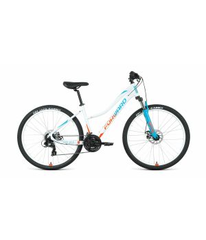 Велосипед FORWARD JADE 27,5 2.0 D (27,5" 21 ск. рост. 16.5") 2022, белый/бирюзовый, RBK22FW27755