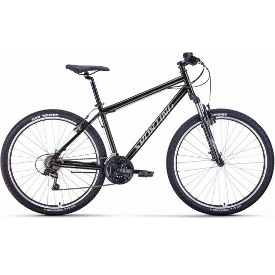 Велосипед FORWARD SPORTING 27,5 1.0 (27,5" 21 ск. рост. 17") 2022, черный/серебристый, RBK22FW27828 