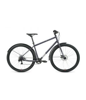 Велосипед FORWARD SPIKE 27,5 D (27,5" 8 ск. рост. 18") 2023, серый/серебристый