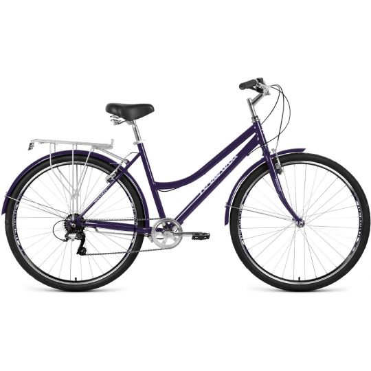 Велосипед FORWARD TALICA 28 2.0 (28" 7 ск. рост 19") 2020-2021, темно-синий/сиреневый, RBKW1C187007 