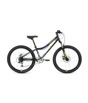 Велосипед FORWARD TITAN 24 2.0 D (24" 6 ск. рост. 12") 2022, темно-синий/золотой, RBK22FW24024