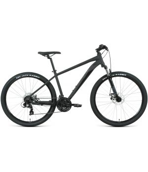 Велосипед FORWARD APACHE 27,5 2.2 S disc (27,5" 21 ск. рост 15") 2020-2021, черный матовый/черный, R
