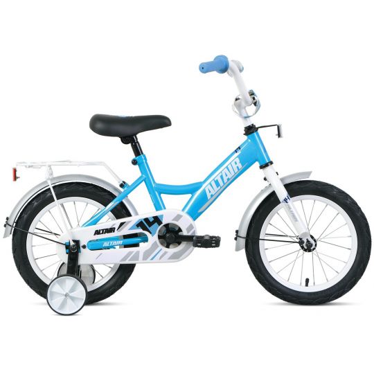 Велосипед ALTAIR KIDS 14 (14" 1 ск.) 2020-2021, бирюзовый/белый, 1BKT1K1B1007 