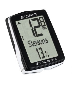 Велокомпьютер SIGMA BC14.16STS, 4-001417, беспр, 14ф, высота, подсв, NFC(Андроид), черно-бел