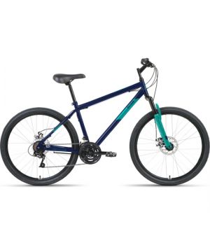 Велосипед ALTAIR MTB HT 26 2.0 D (26" 21 ск. рост. 19") 2022, темно-синий/бирюзовый, RBK22AL26114