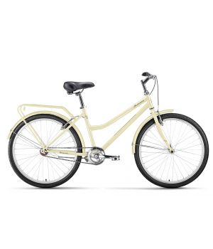 Велосипед FORWARD BARCELONA 26 1.0 (26" 1 ск. рост. 17") 2022, бежевый/темно-серый, RBK22FW26547