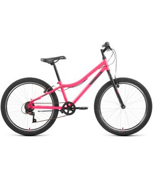 Велосипед ALTAIR MTB HT 24 1.0 (24" 6 ск. рост. 12") 2022, розовый/серый, RBK22AL24092