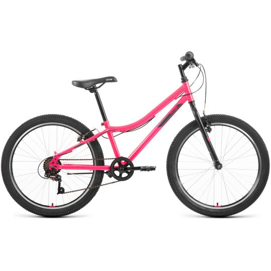 Велосипед ALTAIR MTB HT 24 1.0 (24" 6 ск. рост. 12") 2022, розовый/серый, RBK22AL24092 