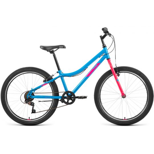 Велосипед ALTAIR MTB HT 24 1.0 (24" 6 ск. рост. 12") 2022, голубой/розовый, RBK22AL24091 