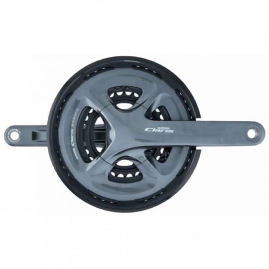 Шатуны Shimano Claris R2030, 50/39/30T, 175мм, интегр.вал, 8ск., с защит. EFCR2030EX090C 