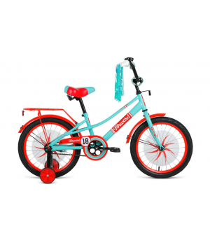 Велосипед FORWARD AZURE 18 (18" 1 ск.) 2022, зеленый/красный, IBK22FW18128