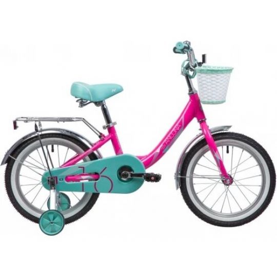 Велосипед NOVATRACK 16", NOVARA, алюм., розовый, тормоз нож, короткие крылья, нет багажника 